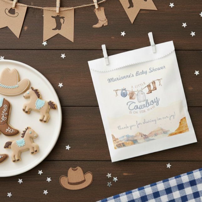 A Little Cowboy Western Canyon Baby Shower Favour Bags (Creator Uploaded)