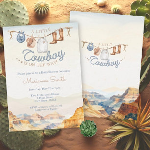 A Little Cowboy Western Canyon Baby Shower  Invitation