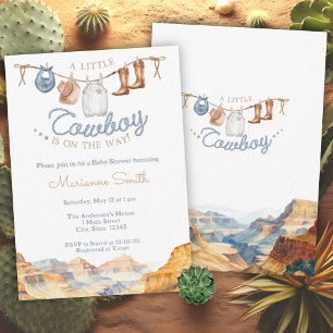 A Little Cowboy Western Canyon Baby Shower  Invitation