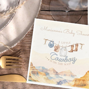 A Little Cowboy Western Canyon Baby Shower Napkin