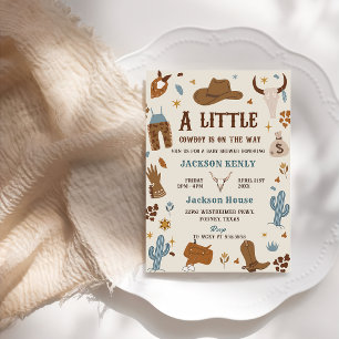 A Little Cowboy Western Rodeo Baby Shower Invitation
