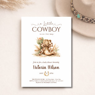 A Little Cowboy Wild West Baby Shower  Invitation
