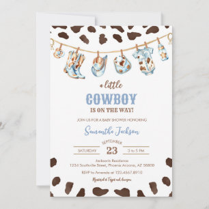 A Little Cowboy Wild West Rodeo Baby Shower  Invitation