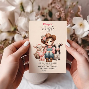 A Little Cowgirl Baby Diapper Raffle Enclosure Card