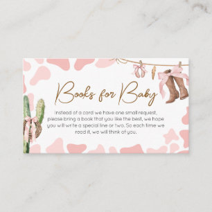A Little Cowgirl Baby Shower Books for Baby Enclosure Card