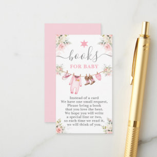 A little Cowgirl Baby Shower Girl Books for Baby Enclosure Card