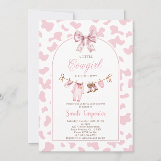 A little Cowgirl Baby Shower Girl Invitation (Front)