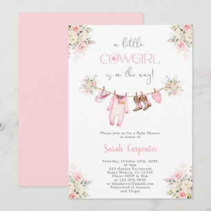 A little Cowgirl Baby Shower Girl Invitation
