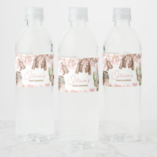 A Little Cowgirl Baby Shower Water Bottle Label