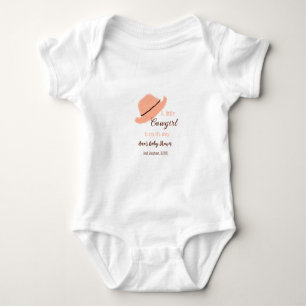 A little cowgirl is on it's way orange baby shower bodysuit