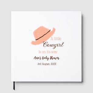 A little cowgirl is on it's way orange baby shower guest book