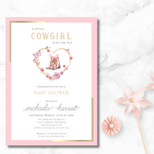 A Little Cowgirl is on the Way Baby Shower Invitation