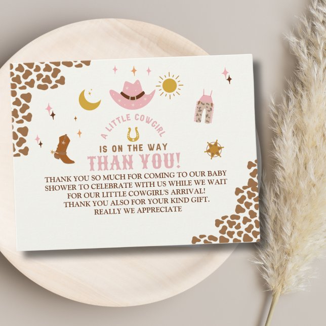 A Little Cowgirl Is on The Way, Baby Shower Thank You Card (Creator Uploaded)