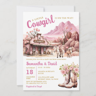 A Little Cowgirl is on the Way Baby Shower Western Invitation