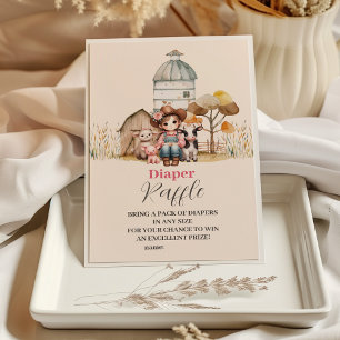 A Little Cowgirl Is On The Way! Diapper Raffle Enclosure Card