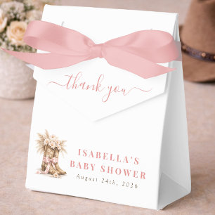 A Little Cowgirl Pink Baby Girl Shower Thank You Favour Box