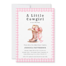 A Little Cowgirl Pink Baby Shower Invitation