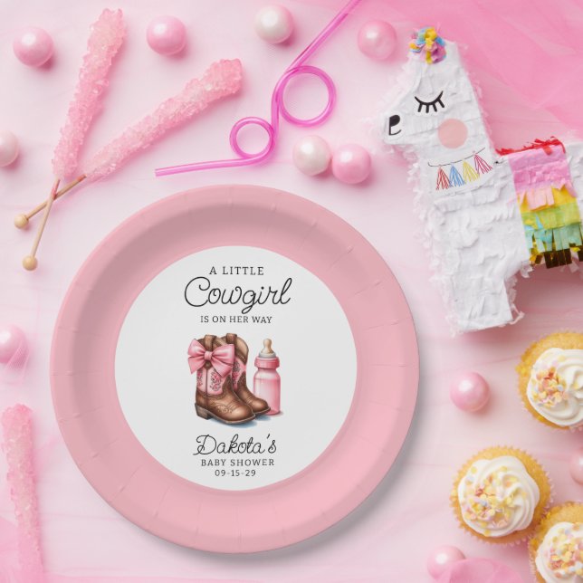 A Little Cowgirl Pink Wester Rodeo Paper Napkins  Paper Plate (Party)