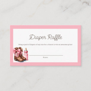 A Little Cowgirl Pink Western Rodeo Baby Shower  Enclosure Card