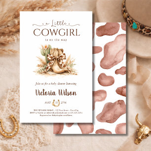 A Little Cowgirl Western Boho Girl Baby Shower Flyer