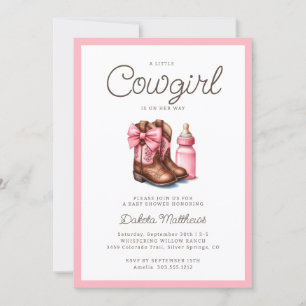 A Little Cowgirl Western Downloadable Baby Shower  Invitation