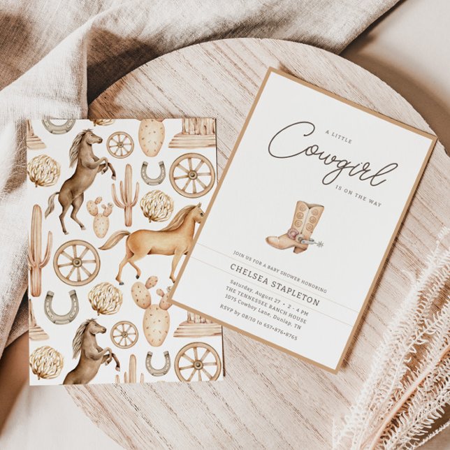 A Little Cowgirl Western Rodeo Baby Shower Invitation (Creator Uploaded)