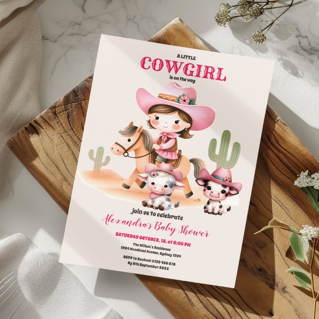 A Little Cowgirl Western Rodeo Baby Shower Invitation (Creator Uploaded)