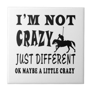 A Little Crazy for Horse Polo Tile