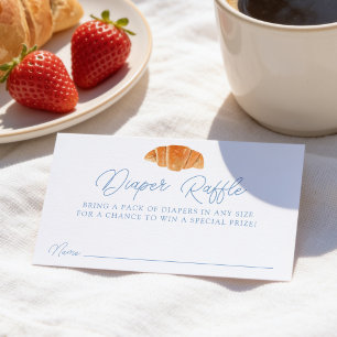 A Little Croissant Blue Diaper Raffle Baby Shower Enclosure Card