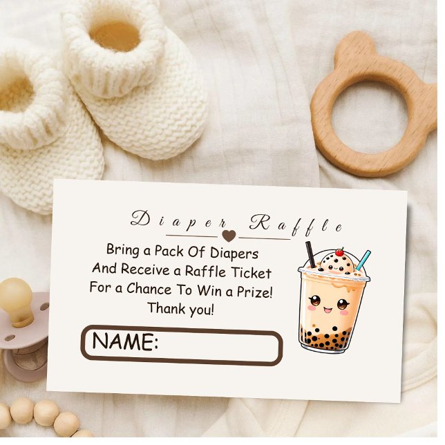 A Little Cu-Tea Boba Bubble Tea Raffle Ticket Enclosure Card (Creator Uploaded)