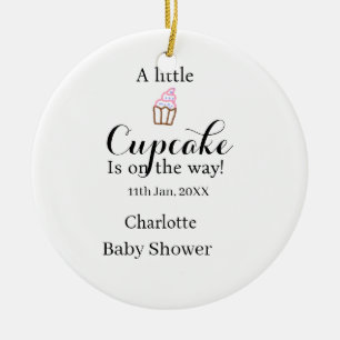 A little cupcake is on its way baby shower name da ceramic tree decoration
