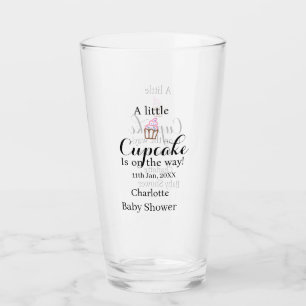 A little cupcake is on its way baby shower name da glass