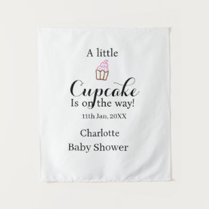 A little cupcake is on its way baby shower name da tapestry