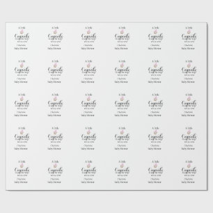A little cupcake is on its way baby shower name da wrapping paper