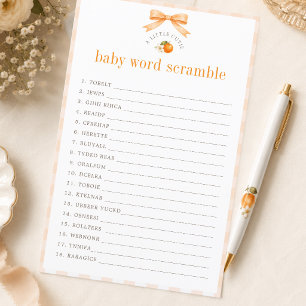 A Little Cutie Baby Shower Baby Word Scramble Game