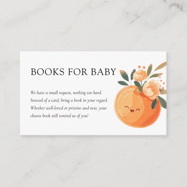 A Little Cutie Baby Shower Books For Baby Enclosure Card (Front)