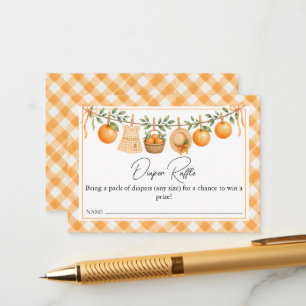 A Little Cutie Baby Shower Diaper Raffle Enclosure Card