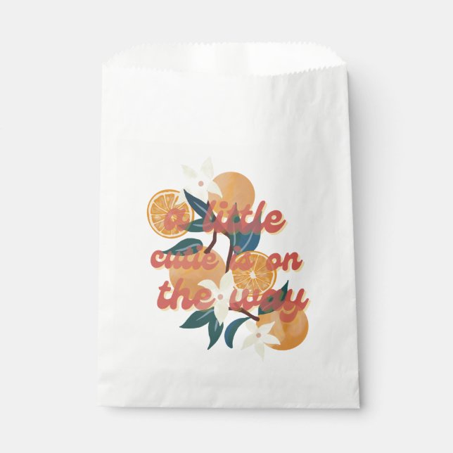 a little cutie baby shower  favour bags (Front)