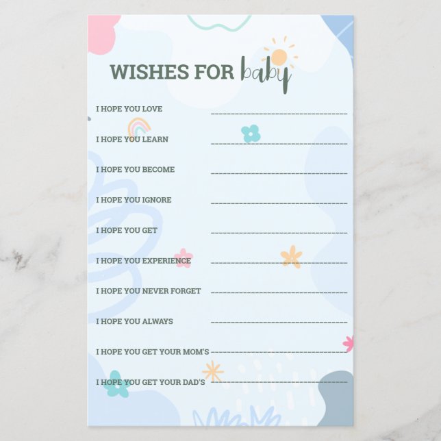 A Little Cutie Baby Shower Games Prediction (Front)