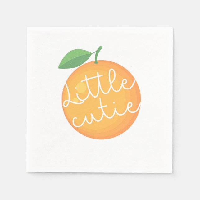  A Little Cutie, Baby Shower, Gender Neutral, Napkin (Front)