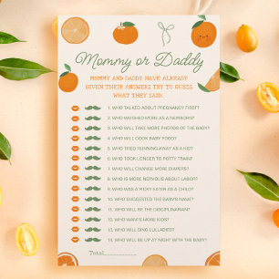 A Little Cutie Baby Shower Mummy or Daddy Game