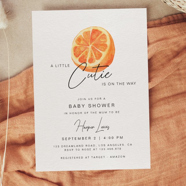 A little Cutie Baby Shower Oranges Invitation (Creator Uploaded)