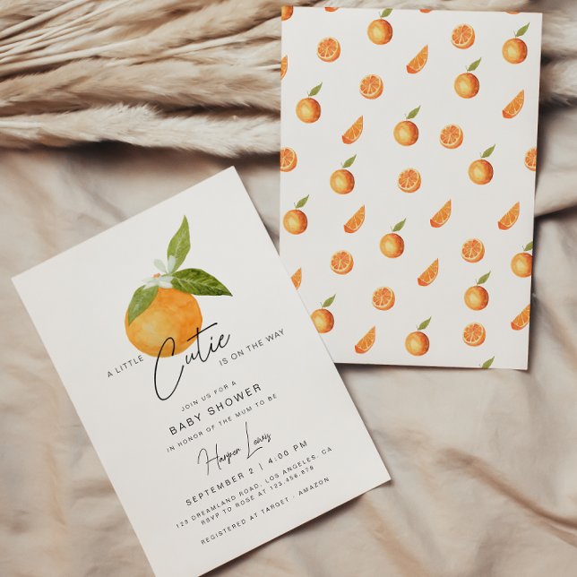 A little Cutie Baby Shower Oranges Invitation (Creator Uploaded)