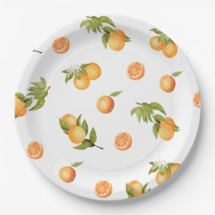 A little Cutie Baby Shower Oranges Paper Plate