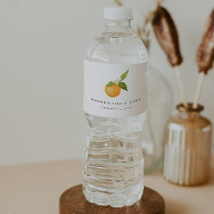 A little Cutie Baby Shower Oranges  Water Bottle Label