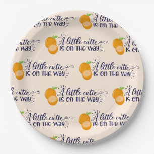 A Little Cutie Baby Shower Paper Plate