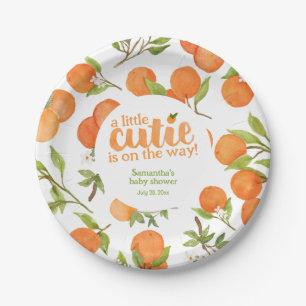 A Little Cutie Baby Shower Paper Plate