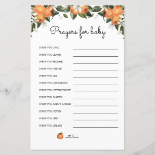 A Little Cutie Baby Shower Prayers For Baby Cards