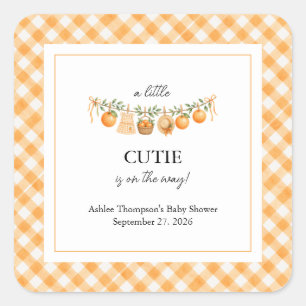 A Little Cutie Baby Shower  Square Sticker