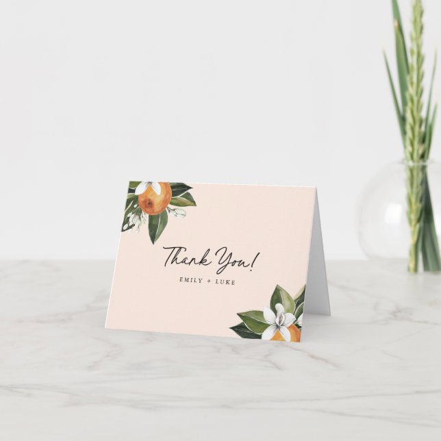 A Little Cutie BABY Shower  Thank You Card (Front)